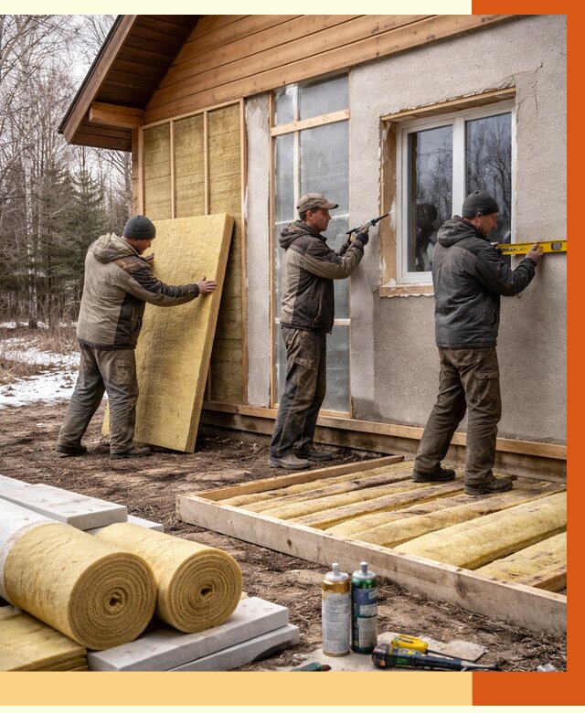 Утепление дачного дома в Аксае от 4825 руб/м2 — недорого | ТепломастерАкс