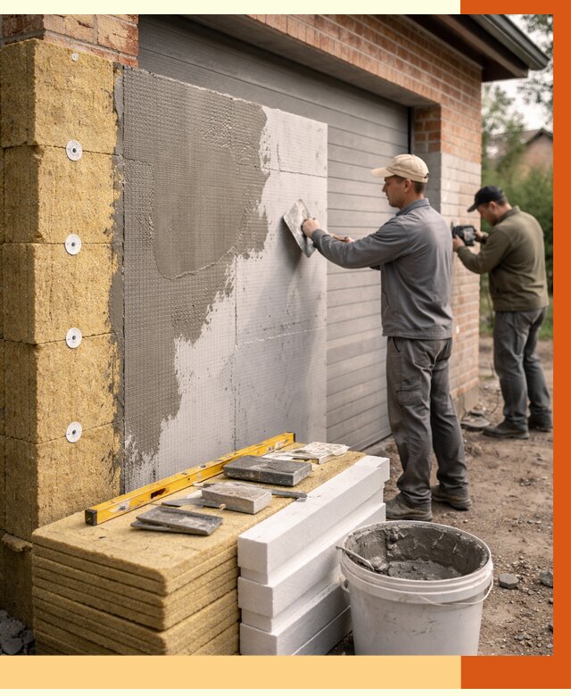 Утепление гаража снаружи в Аксае от 4266 руб. за м2 — наружное утепление под ключ | ТепломастерАкс