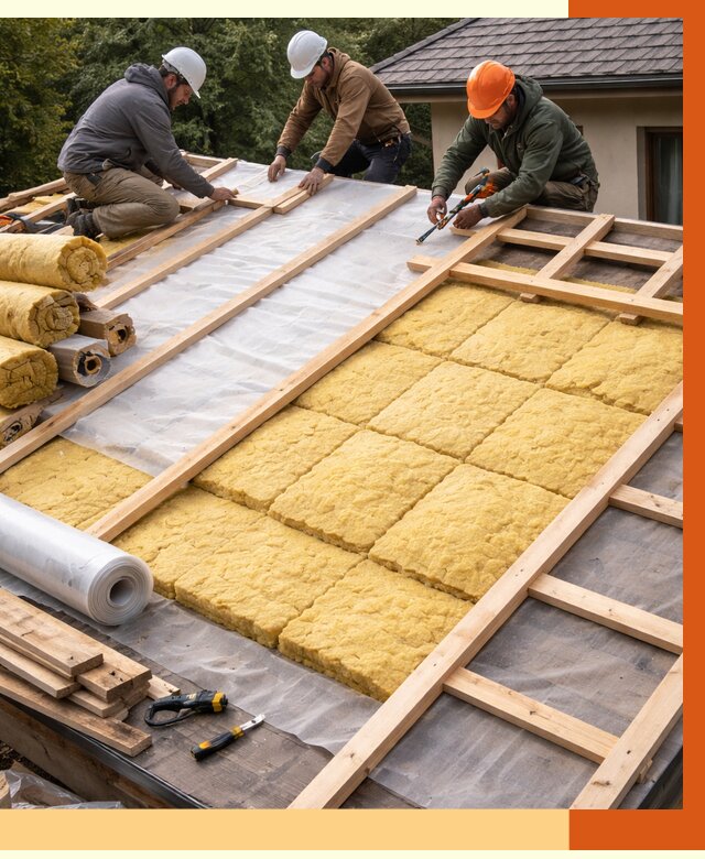 Утепление скатной крыши в Аксае от 1270 руб./м2 под ключ | ТепломастерАкс