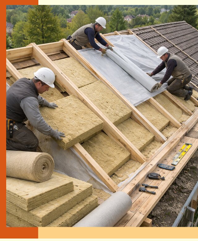 Утепление скатной крыши в Аксае качественно и надёжно