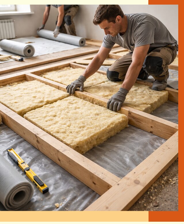 Утепление деревянного пола в Аксае от 1524 руб./м2 под ключ | ТепломастерАкс