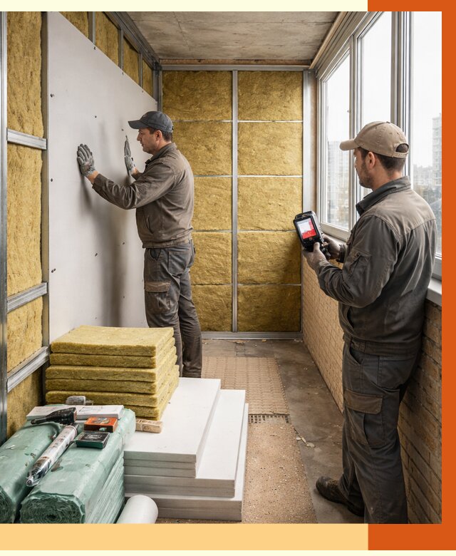 Утепление балкона в Аксае от 4571 руб. под ключ | ТепломастерАкс