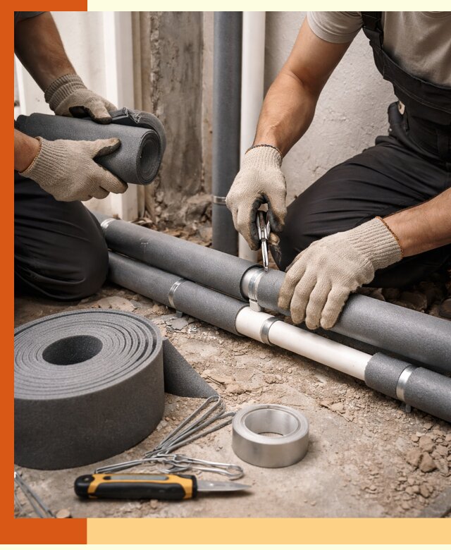 Утепление труб водоснабжения в Аксае — монтаж и защита сети