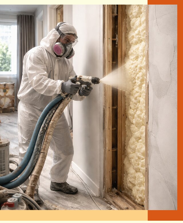 Межстеновое утепление ППУ в Аксае от 2793 руб/м2 — межстенное утепление под ключ | ТепломастерАкс