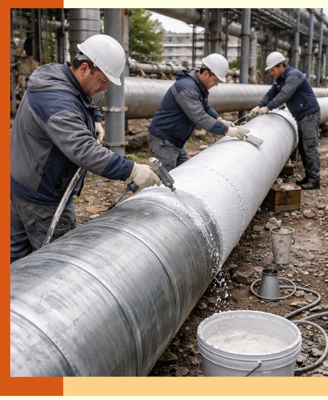 Утепление теплотрассы жидкой теплоизоляцией в Аксае